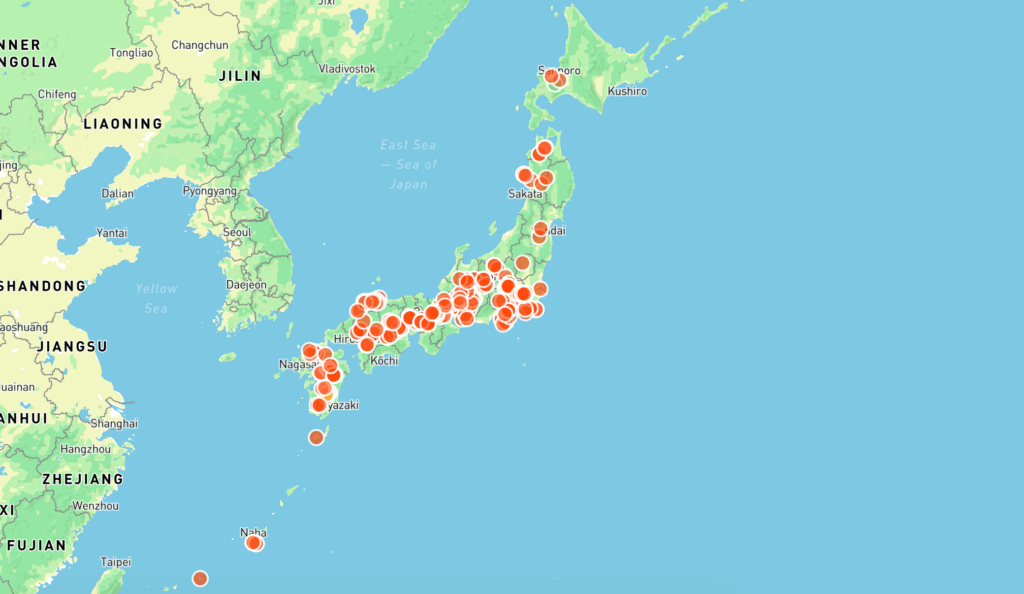 Ma carte du Japon interactive