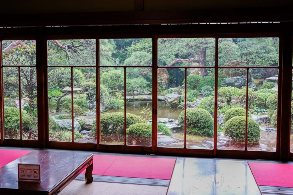 jardin japonais pluie